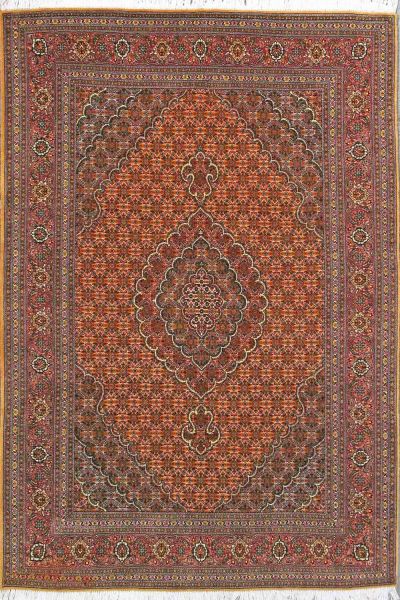https://www.armanrugs.com/ | 5' 1" x 7' 4" Brown Tabriz Hand Knotted Wool & Silk Authentic Persian Rug