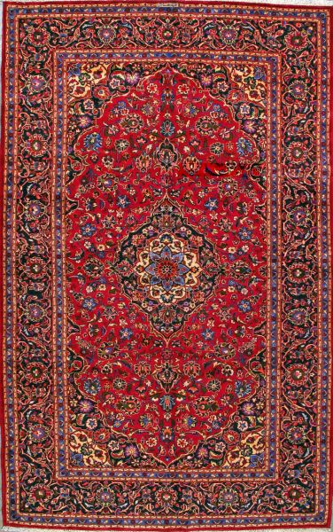https://www.armanrugs.com/ | 6' 7" x 10' 8" Red Kashan Hand Knotted Wool Authentic Persian Rug