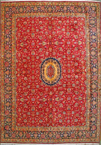 https://www.armanrugs.com/ | 11' 11" x 16' 5"  Red Hand Knotted Authentic Kerman Persian Rug