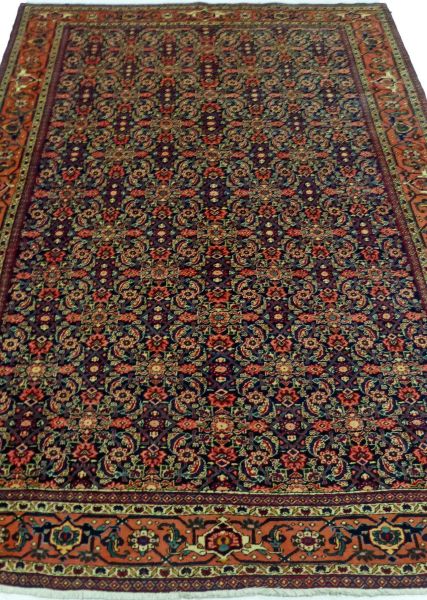 https://www.armanrugs.com/ | 7' 5" x 10' 11" NavyBlue Tabriz Handmade Wool Authentic Persian Rug
