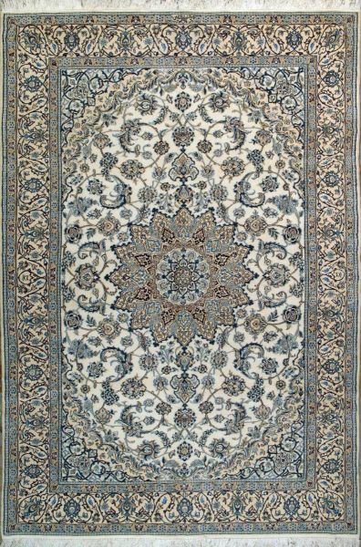 https://www.armanrugs.com/ | 6' 9" x 10' 0" Beige Nain Hand Knotted Wool & Silk Authentic Persian Rug