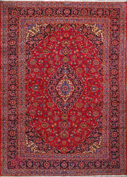 https://www.armanrugs.com/ | 10' 0" x 13' 11" Red Kashan Hand Knotted Wool Authentic Persian Rug