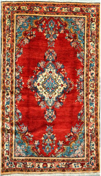 https://www.armanrugs.com/ | 3' 11" x 6' 8" Red Nahavand Hand Knotted Wool Authentic Persian Rug