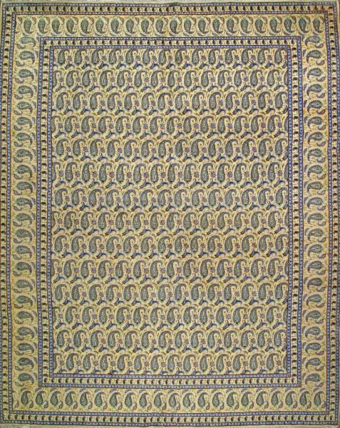 https://www.armanrugs.com/ | 10' 3" x 13' 1" Beige Kashan Hand Knotted Wool Authentic Persian Rug