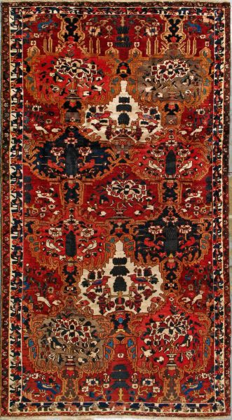 https://www.armanrugs.com/ | 5' 5" x 10' 3" Red Bakhtiari Hand Knotted Wool Authentic Persian Rug