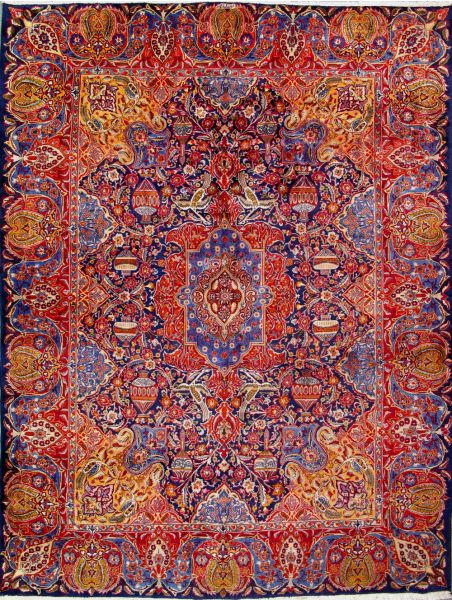 https://www.armanrugs.com/ | 9' 10" x 13' 1" Navy Blue kashmar Hand Knotted Wool Authentic Persian Rug