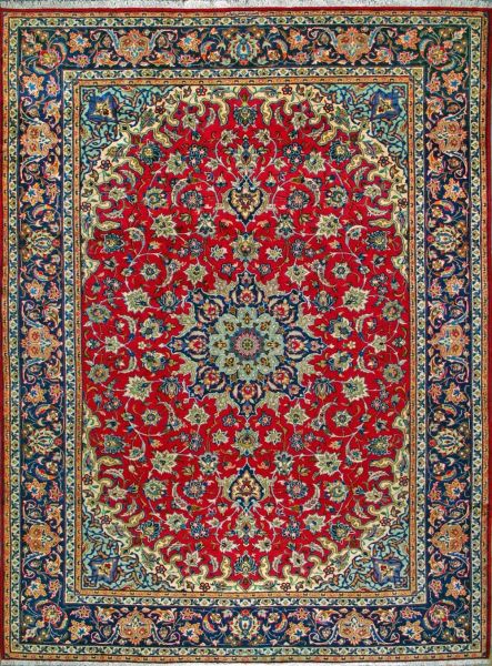 https://www.armanrugs.com/ | 10' 3" x 13' 11" Red Isfahan Hand Knotted Wool Authentic Persian Rug
