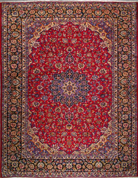 https://www.armanrugs.com/ | 10' 0" x 13' 1" Red Esfahan Hand Knotted Wool Authentic Persian Rug