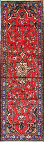 https://www.armanrugs.com/ | 2' 11" x 9' 2"  Hamadan Hand Knotted Wool Authentic Runner Persian Rug