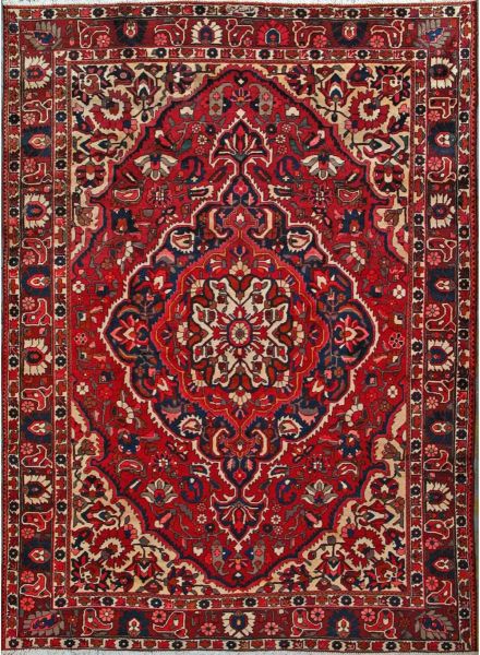 https://www.armanrugs.com/ | 8' 6"  x 11' 8" Red Bakhtiari Hand Knotted Wool Authentic Persian Rug