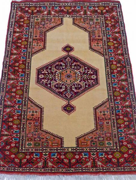 https://www.armanrugs.com/ | 4' 3" x 6' 11" Beige Ghochan Hand Knotted Wool Authentic Persian Rug