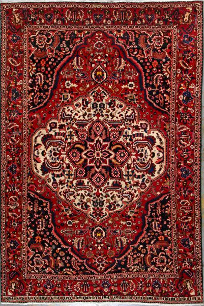 https://www.armanrugs.com/ | 6' 11" x 10' 4" Red Bakhtiari Hand Knotted Wool Authentic Persian Rug